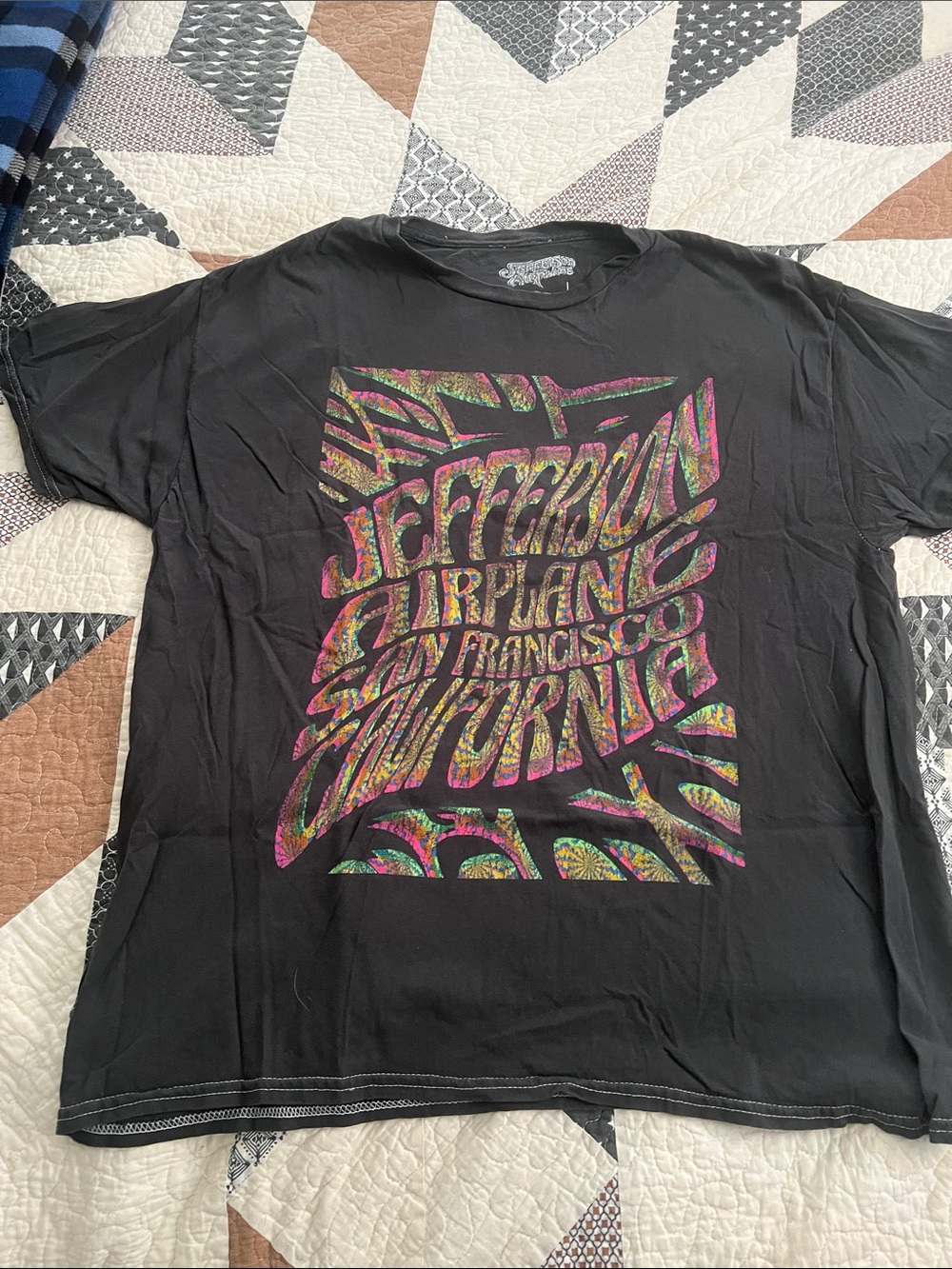 Jefferson Airplane Graphic Black Short-Sleeve T-Shirt